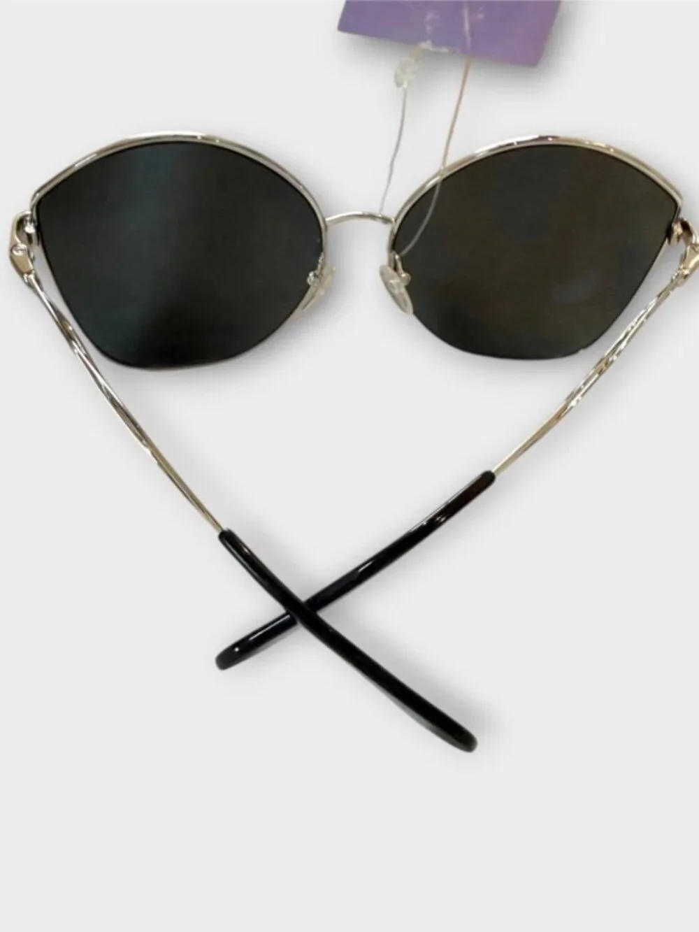 New! Bluemarine SBM116V Oversized Round Silvertone Frame with Lace Lens Detail